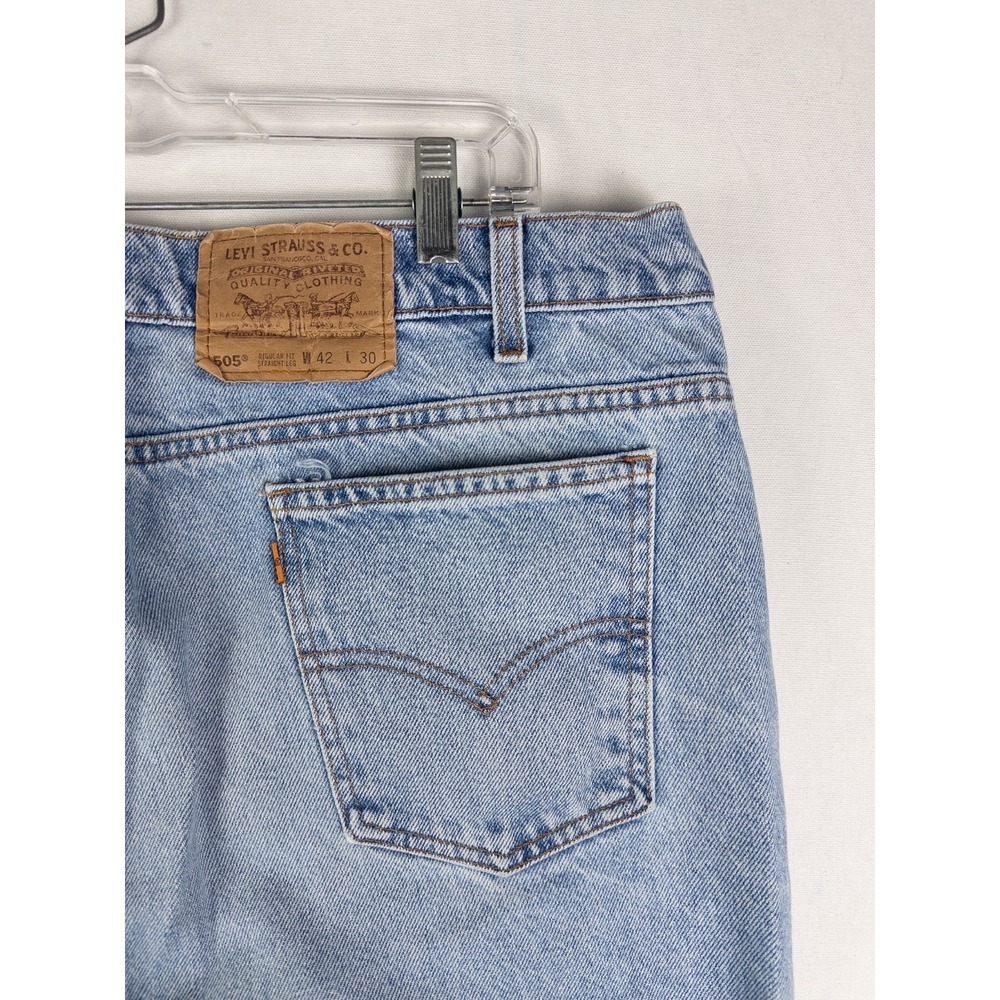 VTG Levis Orange Tab Jeans Mens 42X30 (40X30) Straight Laight Wash Denim‎